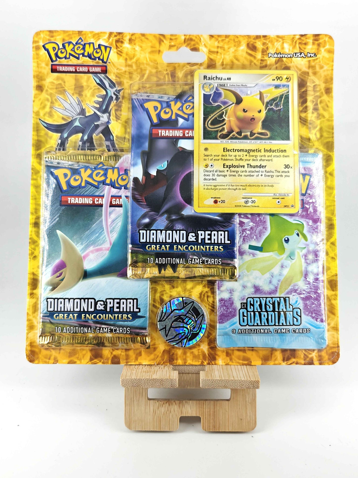 Pokemon - Diamond & Pearl Great Encounters Raichu Blister med EX Crystal Guardians Booster Pack - Packs Of Norway AS Pokemon - Diamond & Pearl Great Encounters Raichu Blister med EX Crystal Guardians Booster Pack - Packs Of Norway AS