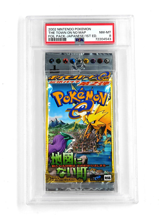 Pokemon - The Town on No Map Booster Pack (Japansk Aquapolis) (PSA8)